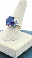 Amethyst Lady's Stone Ring 14K Yellow Gold 5g Size:6